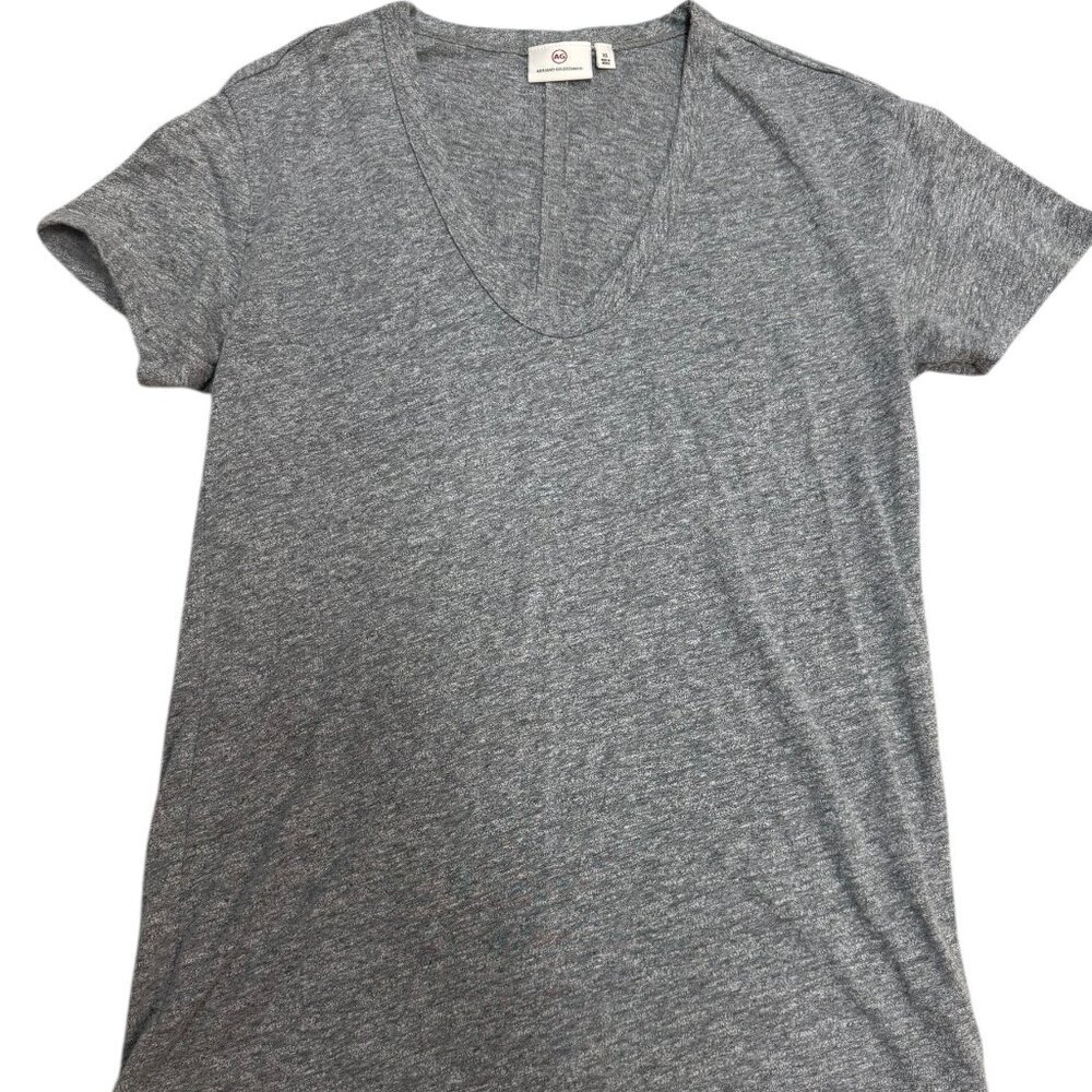 AG Adriano Goldschmied Gray V-Neck Tee XS Soft Stretch Short Sleeve Like New